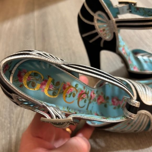 Gucci Black Mariska Satin T-Strap Pumps From Riverdale Wardrobe - Picture 2 of 15